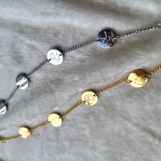 Gratitude, love, patience and peace bracelet