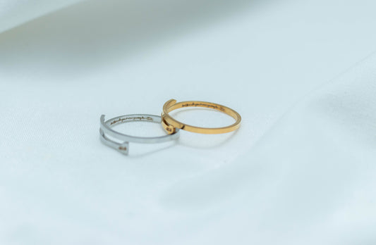 ูููููู ู
ูุนูููู
ู ุฃููููู ู
ูุง ููููุชูู
ู
โand He is with you wherever you are.โ ~Quran 57:4 Adjustable ring