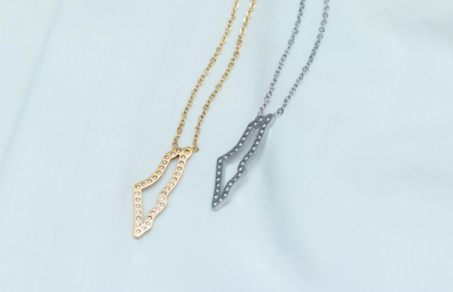 Palestine Cubic Encrusted Map necklace π΅πΈ