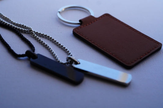 Custom necklace and keyring combo for him