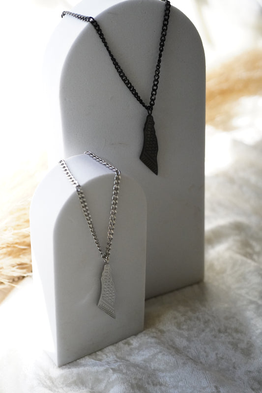 Mens Palestine Map necklace