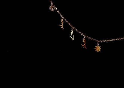 Charm necklace - Palestine map , Sabr & Shukr