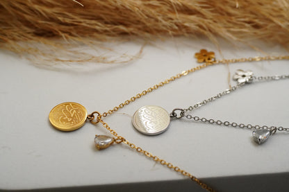 No Rain, No Flowers Arabic Calligraphy necklace