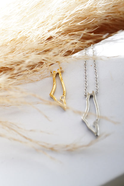 Palestine Map necklace - 1 cubic stone