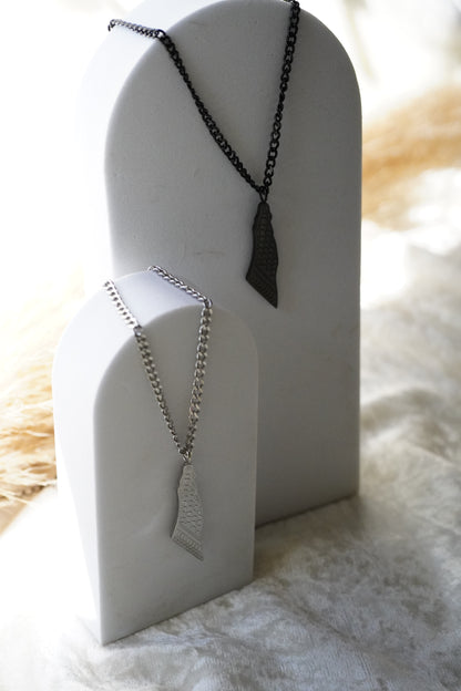 Mens Palestine Map necklace