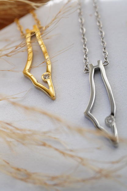 Palestine Map necklace - 1 cubic stone