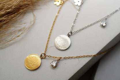 No Rain, No Flowers Arabic Calligraphy necklace