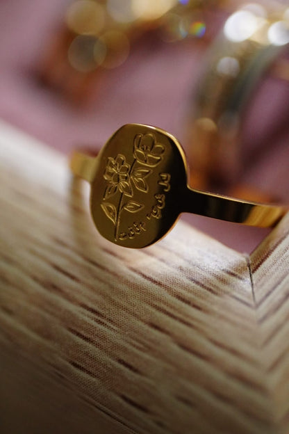 Signet Ring-Everything is Temporary Ring(Adjustable Ring)