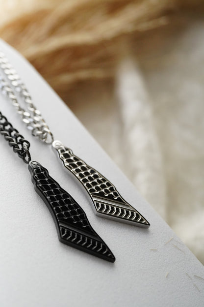 Mens Palestine Map necklace