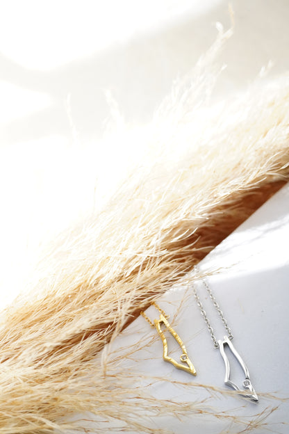 Palestine Map necklace - 1 cubic stone