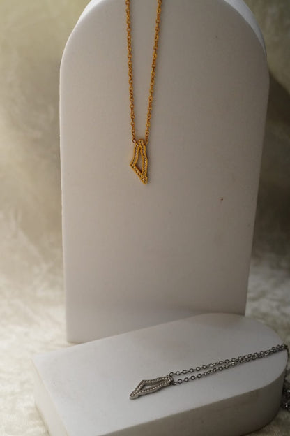 Petite Palestine Map necklace